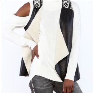 🍄 Flying Tomato (Anthropologie) Faux Leather vest